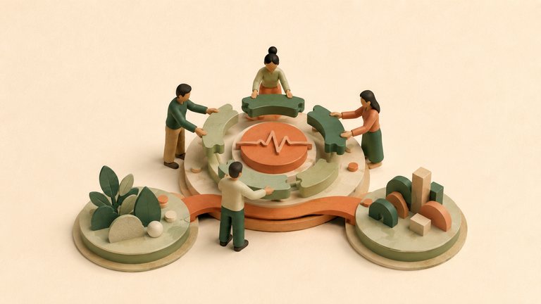 Illustration de l’impact humain : une équipe construit une vision commune