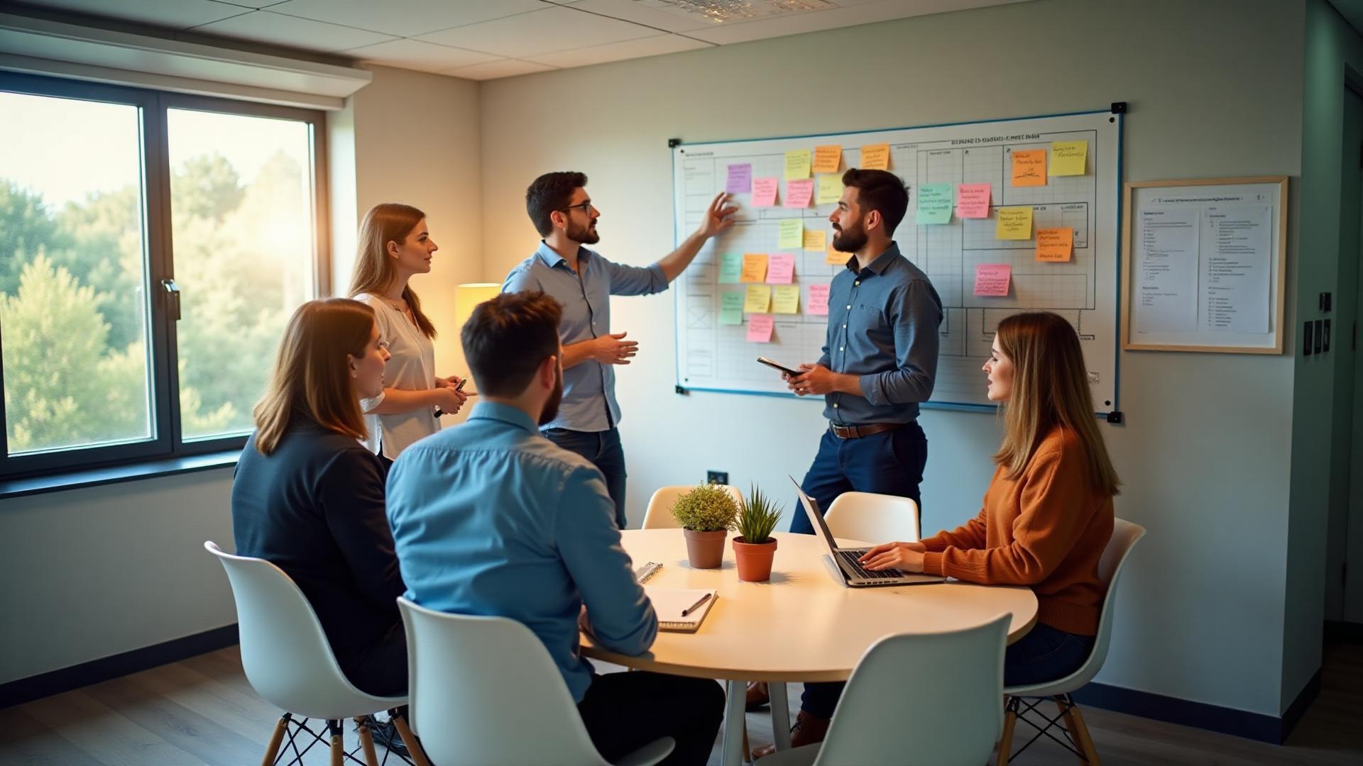 Équipe en atelier stratégique collaboratif